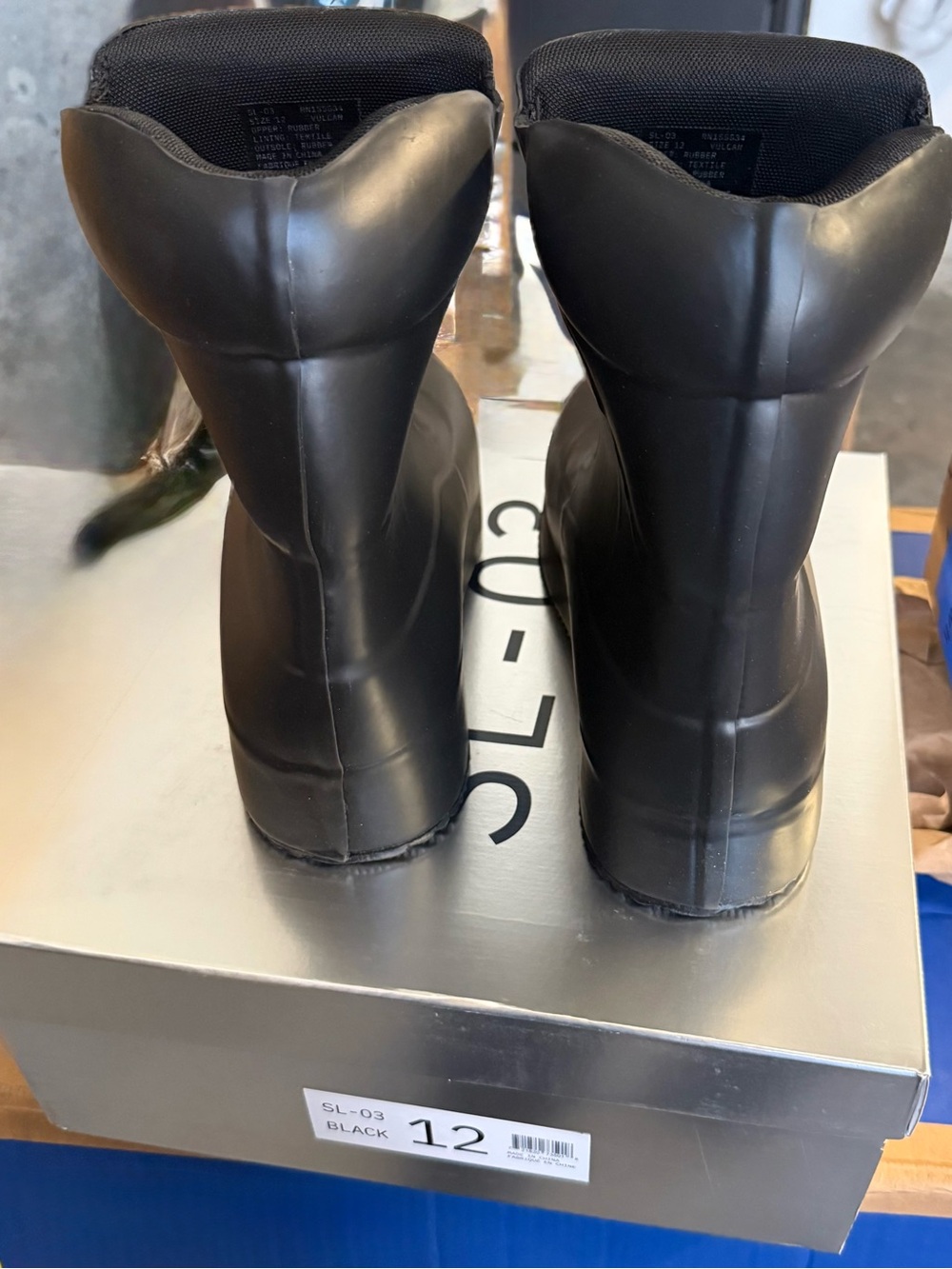 Yeezy Black Mid-Calf Heeled Boots - Picture 1 of 4